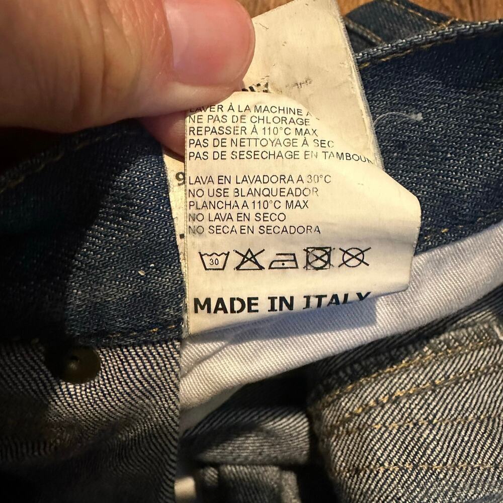 R13 blue harem denim jeans cropped pleated pants sz 24 unique rare made in Italy - Picture 4 of 14